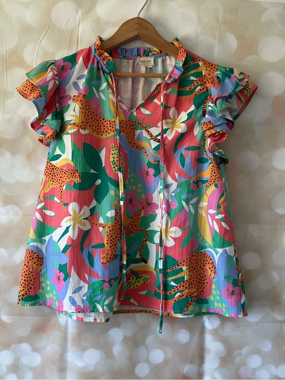 Peach Love Cheetah Blouse
